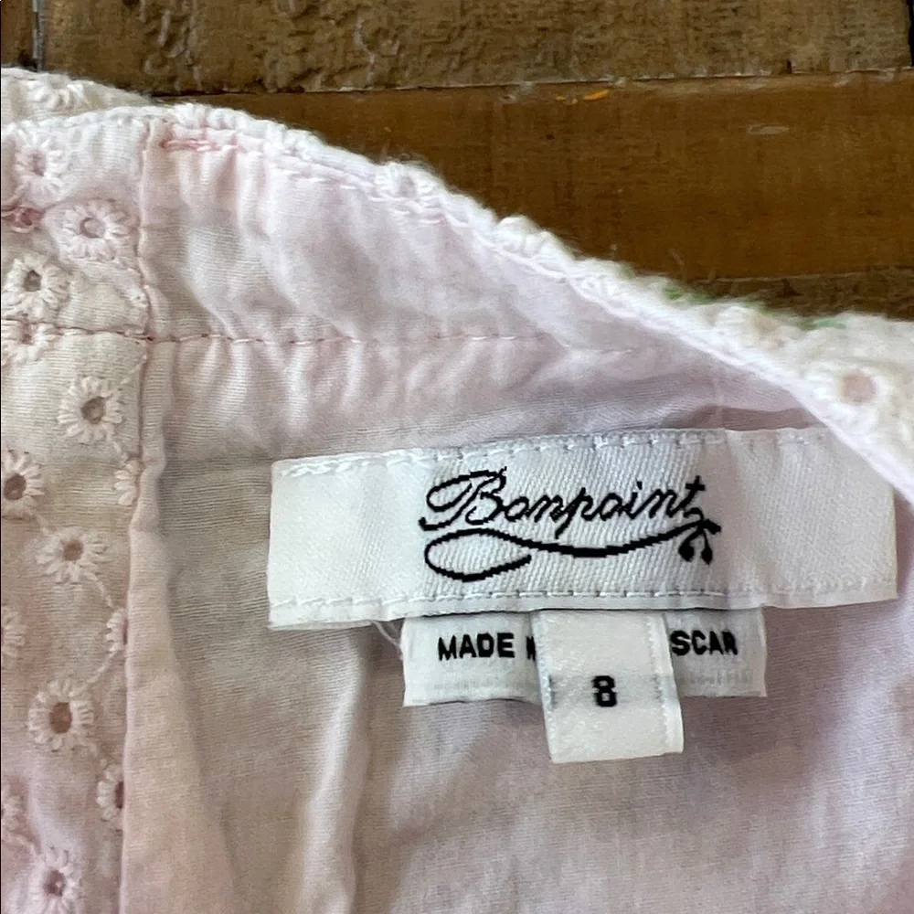 Bonpoint pink eyelet floral dress size 8 years fits 6-7 years best